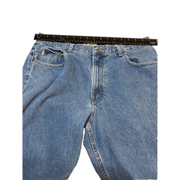 LL Bean Men's Classic Fit Straight 100 % Cotton Wash Denim Blue Jeans - 35x29 - Picture 4 of 5